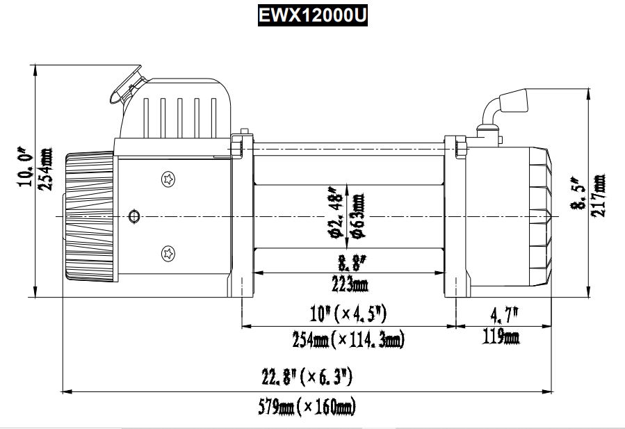 Runva Winch 12,000lbs(5,443kg) 12V with Synthetic Rope - Image 2