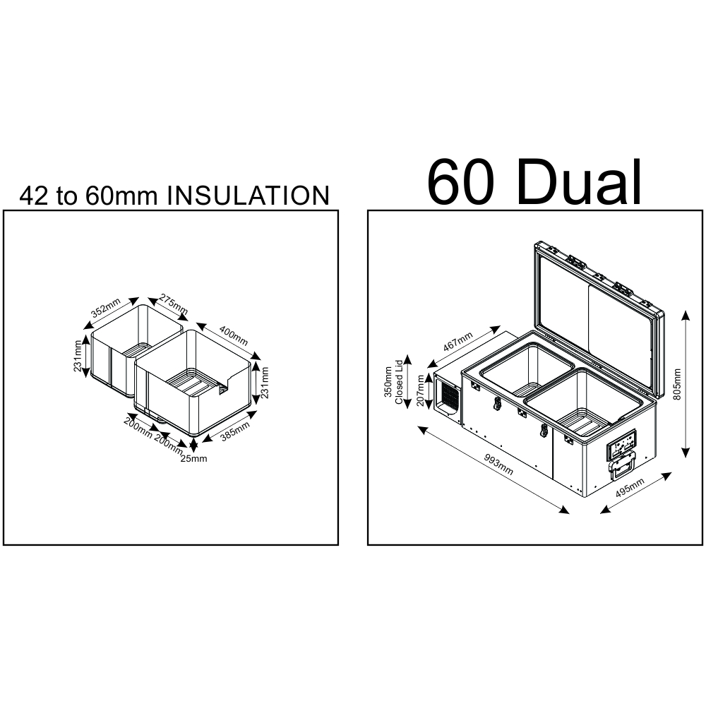 National Luna 60L Dual-Zone Drawer Refrigerator - Image 3