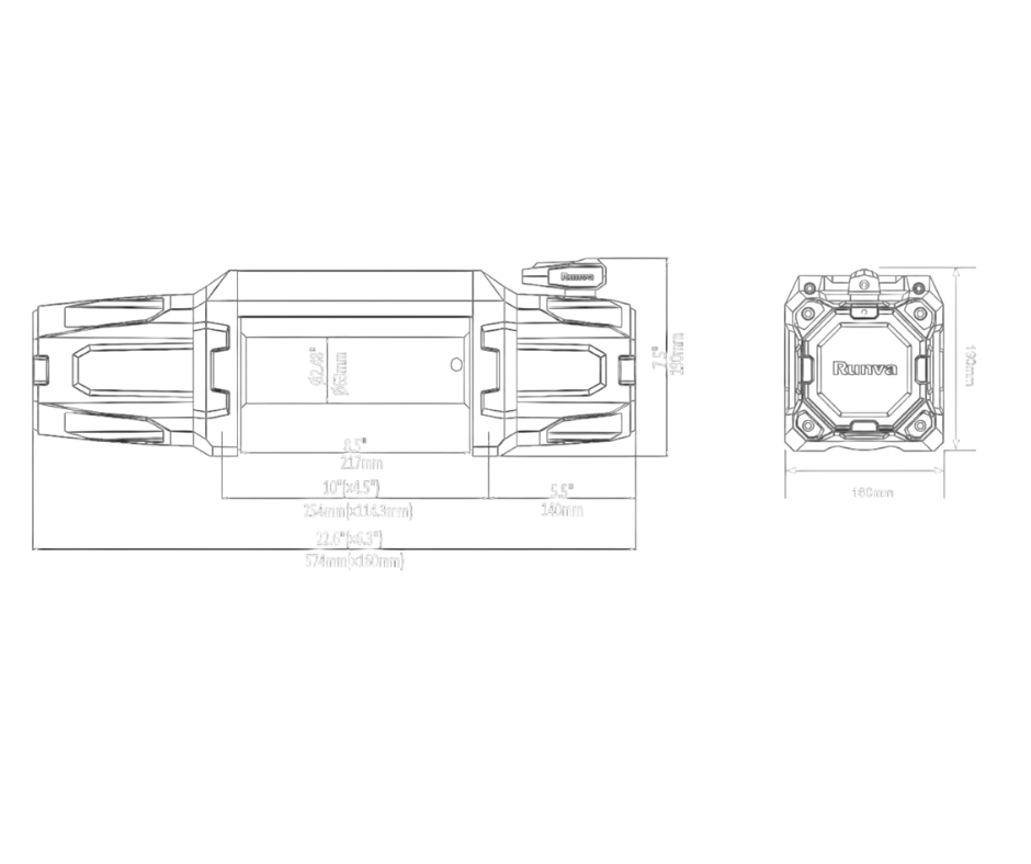 Runva Adventure Series Winch 13,000lbs(5,897kg) 12V with Synthetic Rope - Image 5